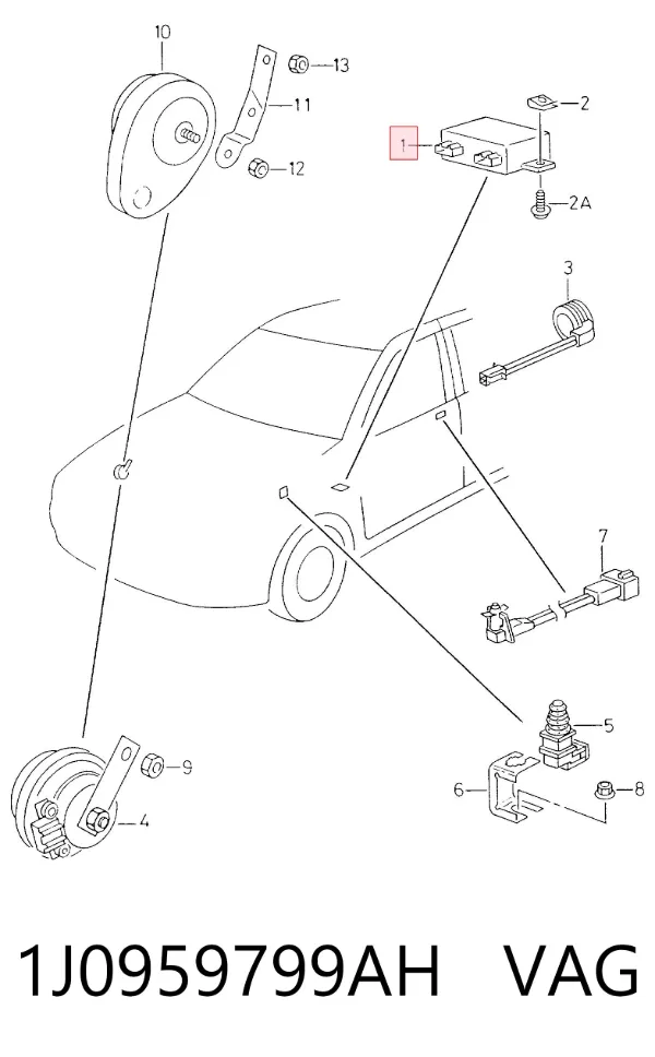 Módulo de confort 1J0959799AH VAG