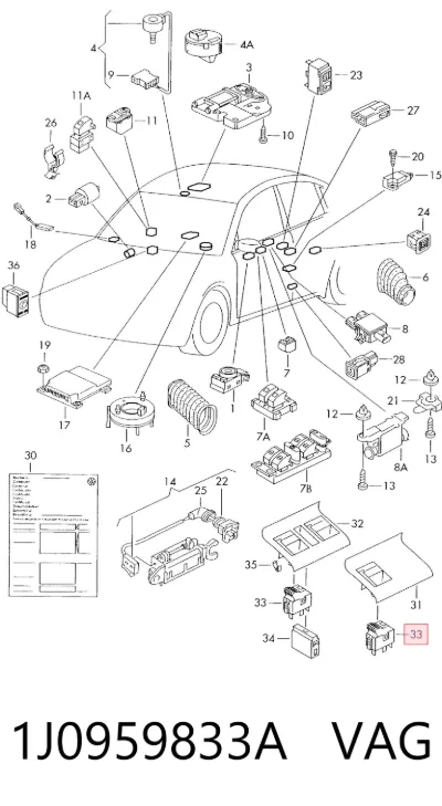 Manija de apertura de tapa de combustible VAG 1J0959833A