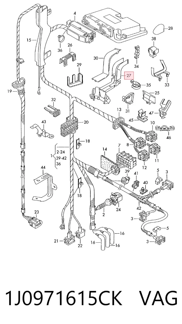 Mazo de cables del compartimiento del motor 1J0971615CK VAG