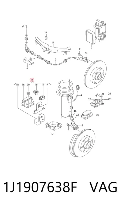 Sensor de aceleración lateral (ESP) VAG 1J1907638F