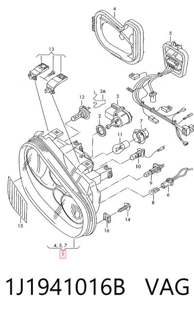 Faro derecho VAG 1J1941016B