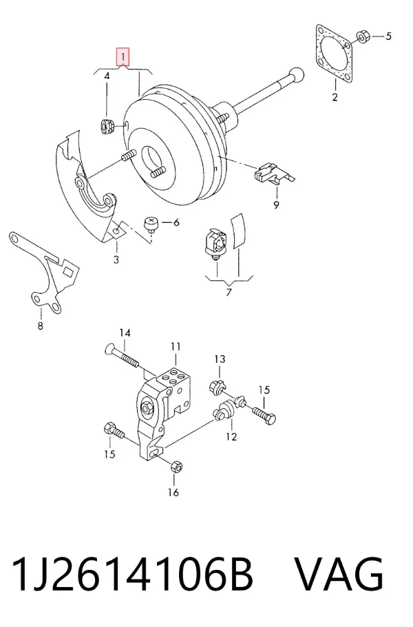Servofreno 1J2614106B VAG