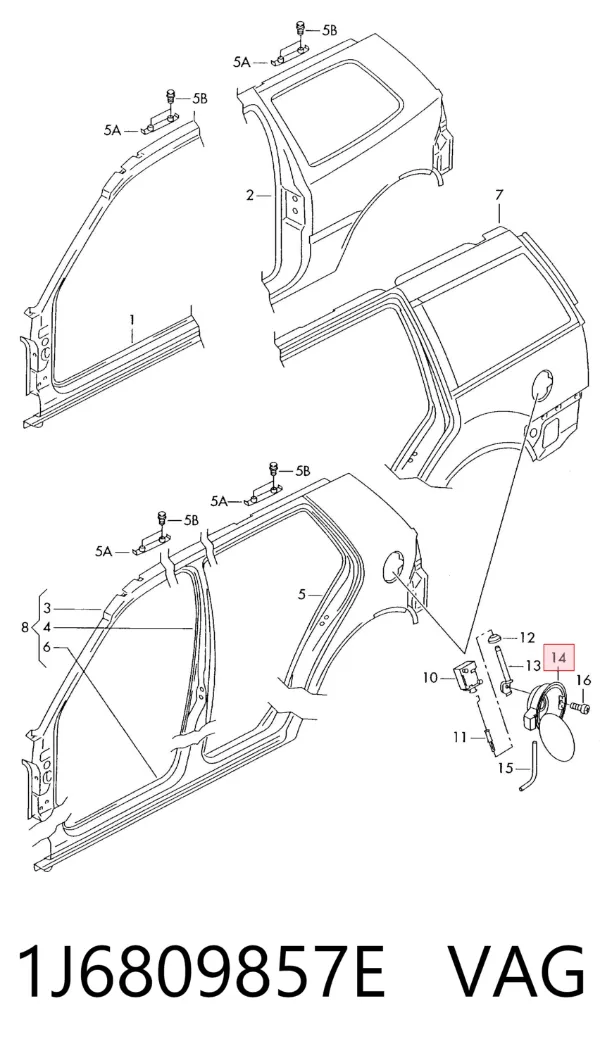 Tapa de la gasolina 1J6809857E VAG