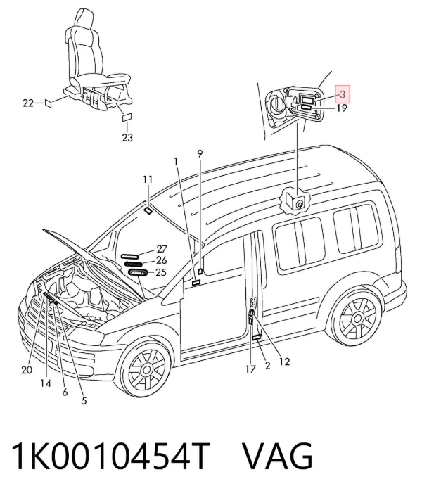 Tapa de la gasolina 1K0010454T VAG