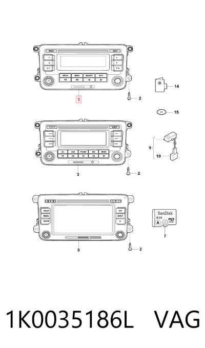 Radio AM/FM VAG 1K0035186L