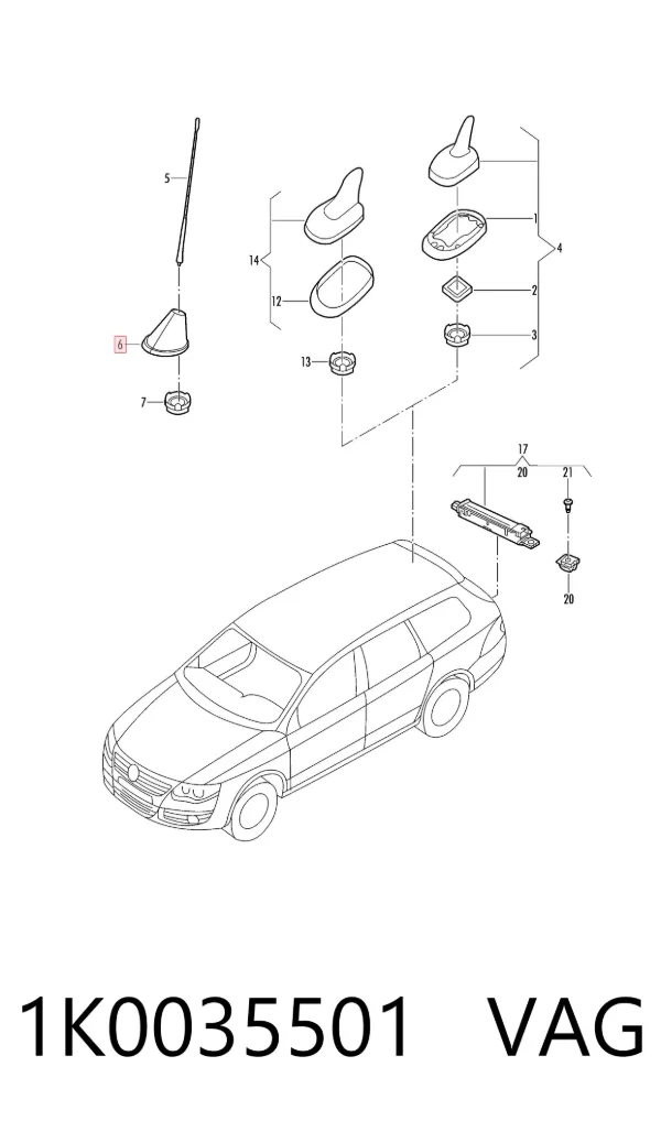 Antena Skoda Yeti 5L