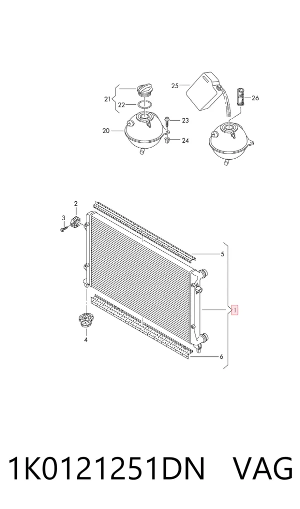 Radiador 1K0121251DN VAG