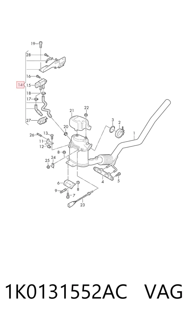 Sensor de presion gases de escape 1K0131552AC VAG