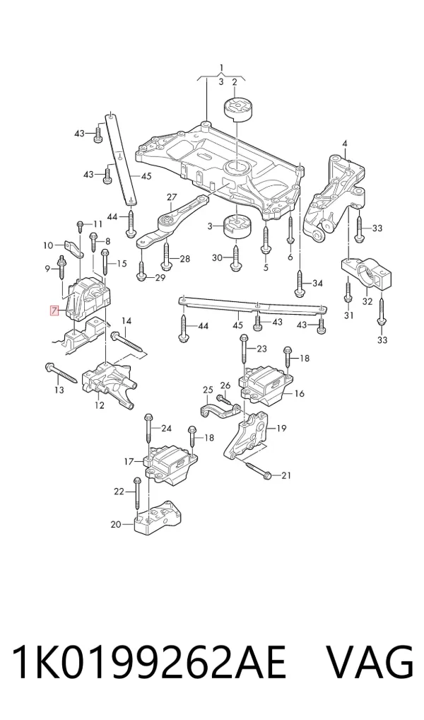 Soporte de motor derecho 1K0199262AE VAG