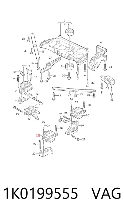 Soporte izquierdo del motor VAG 1K0199555