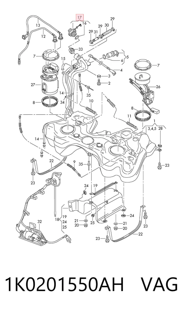Tapa de depósito de combustible 1K0201550AH VAG