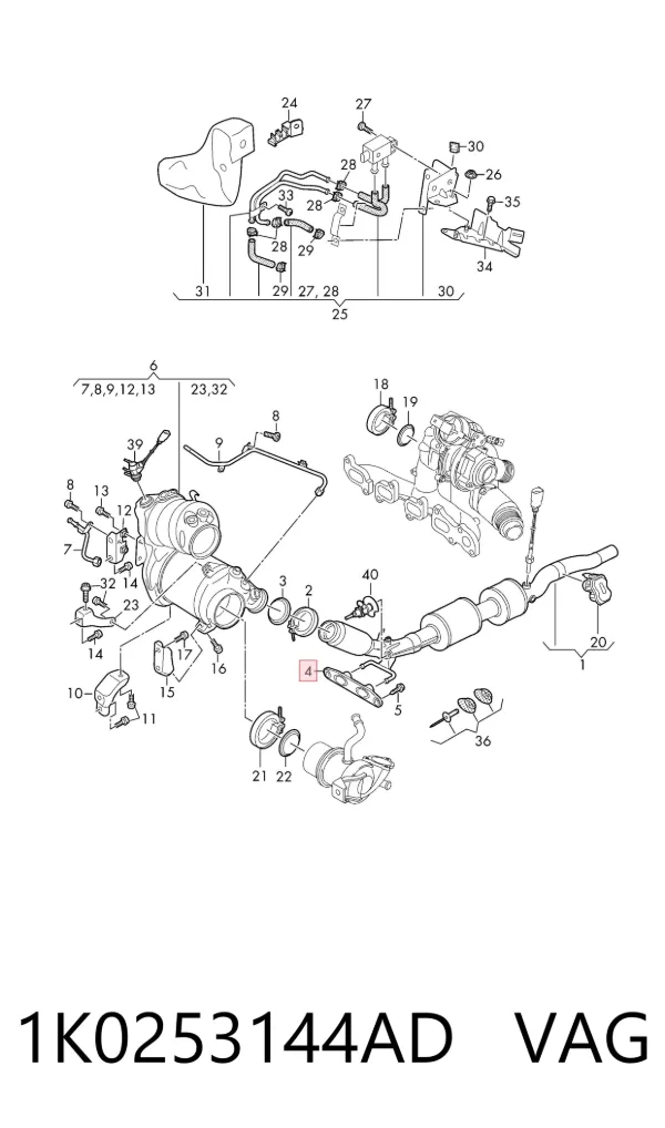 Soporte escape 1K0253144AD VAG