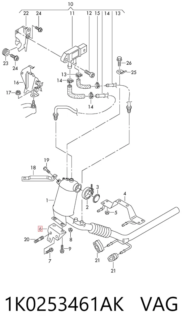 Soporte escape 1K0253461AK VAG