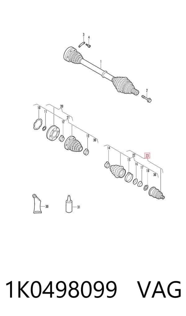 Junta homocinetica 1K0498099 VAG