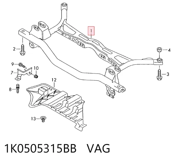 Puente trasero 1K0505315BB VAG