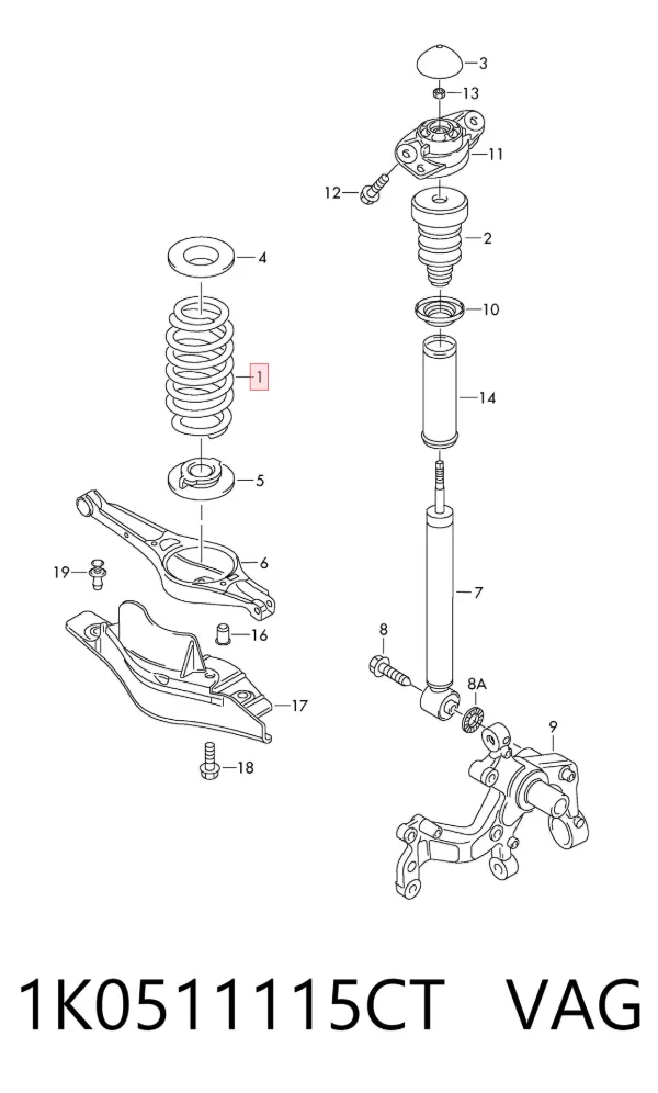 Muelle 1K0511115CT VAG