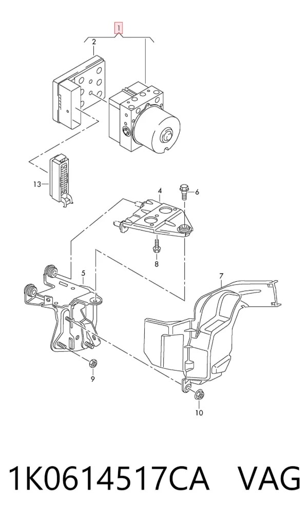 Módulo de control ABS 1K0614517CA VAG