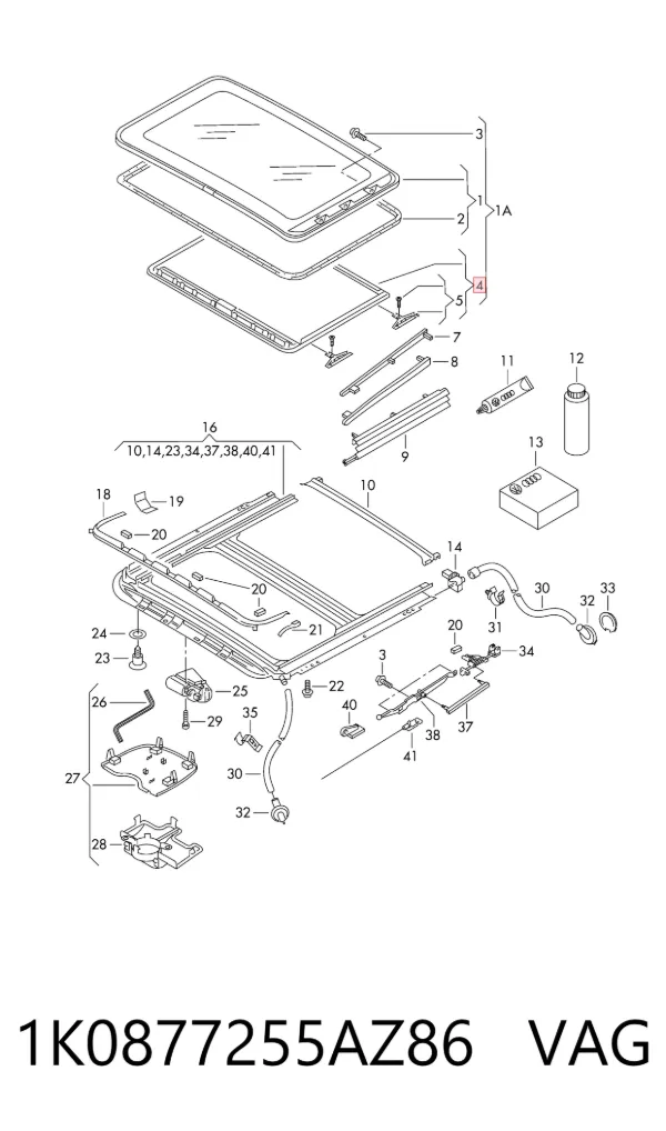 Techo interior 1K0877255AZ86 VAG