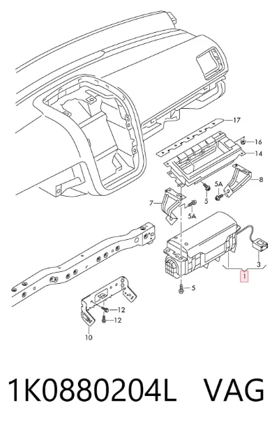 Airbag del pasajero VAG 1K0880204L