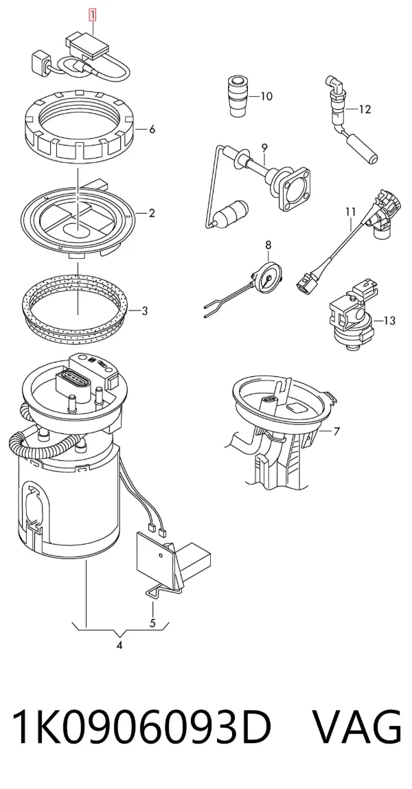 Módulo de control del motor de la bomba de combustible 1K0906093D VAG