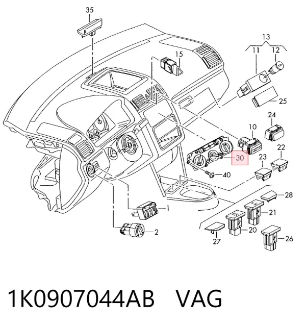 Unidad de control aire acondicionado 1K0907044AB VAG