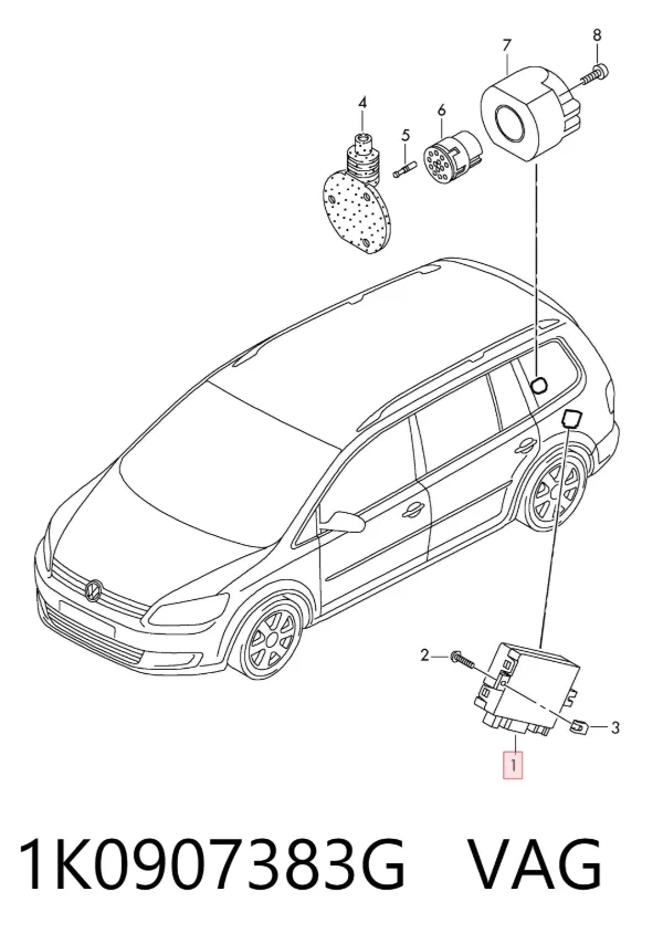 Módulo de enganche de remolque 1K0907383G VAG
