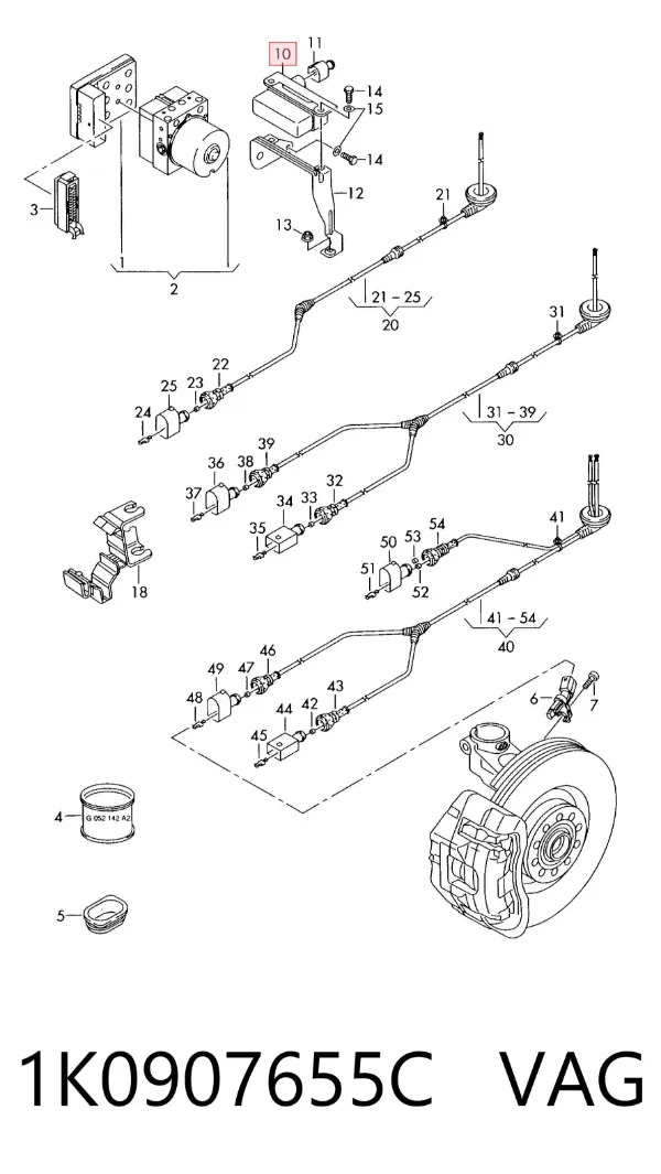 Sensor de aceleración longitudinal 1K0907655C VAG