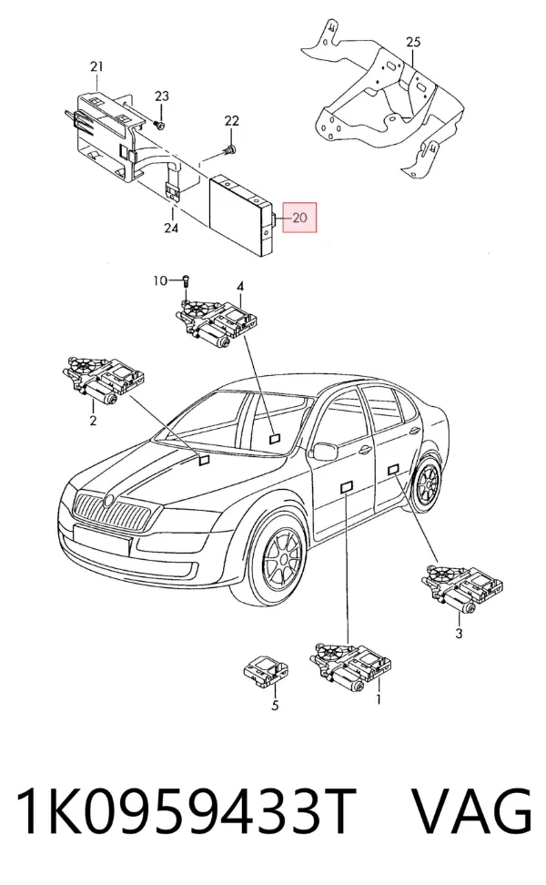 Módulo de confort 1K0959433T VAG