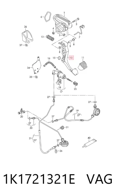 Pedal de embrague VAG 1K1721321E