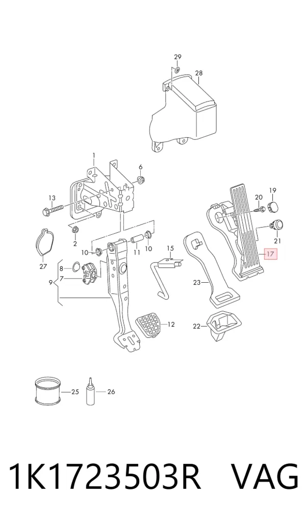 Pedal del acelerador 1K1723503R VAG