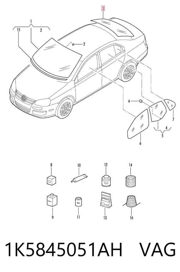 Luna trasera Volkswagen Jetta V