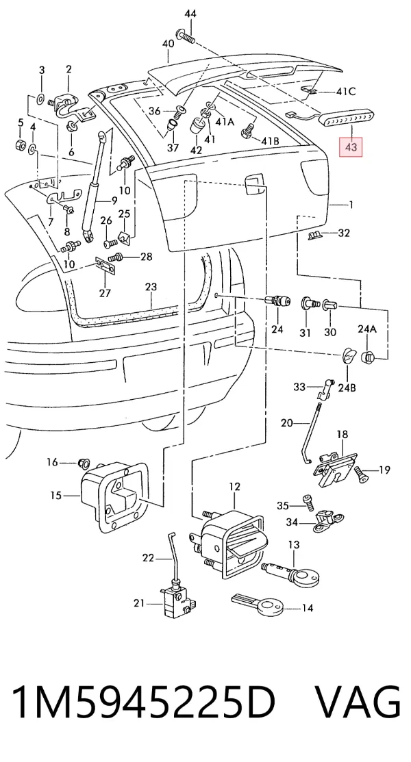 Tercera luz de freno Seat Toledo II