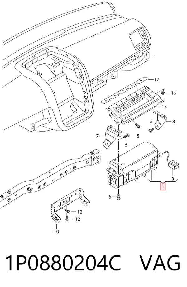 Airbag lateral 1P0880204C VAG