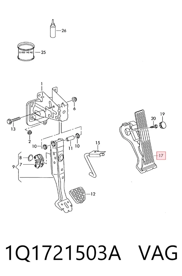 Pedal del acelerador 1Q1721503A VAG