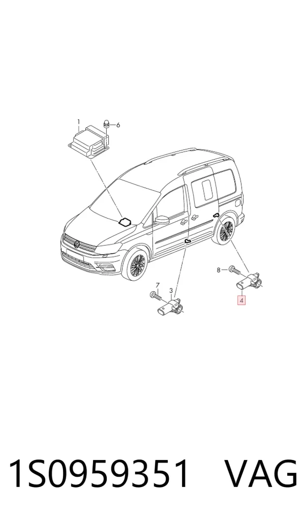 Sensor de airbag delantero 1S0959351 VAG