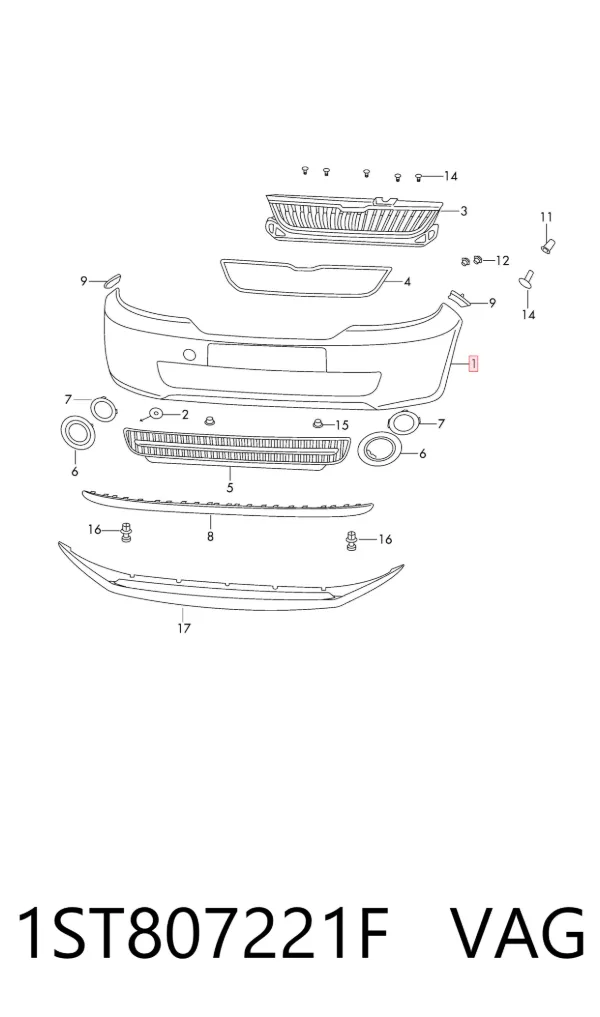 Paragolpes 1ST807221F VAG