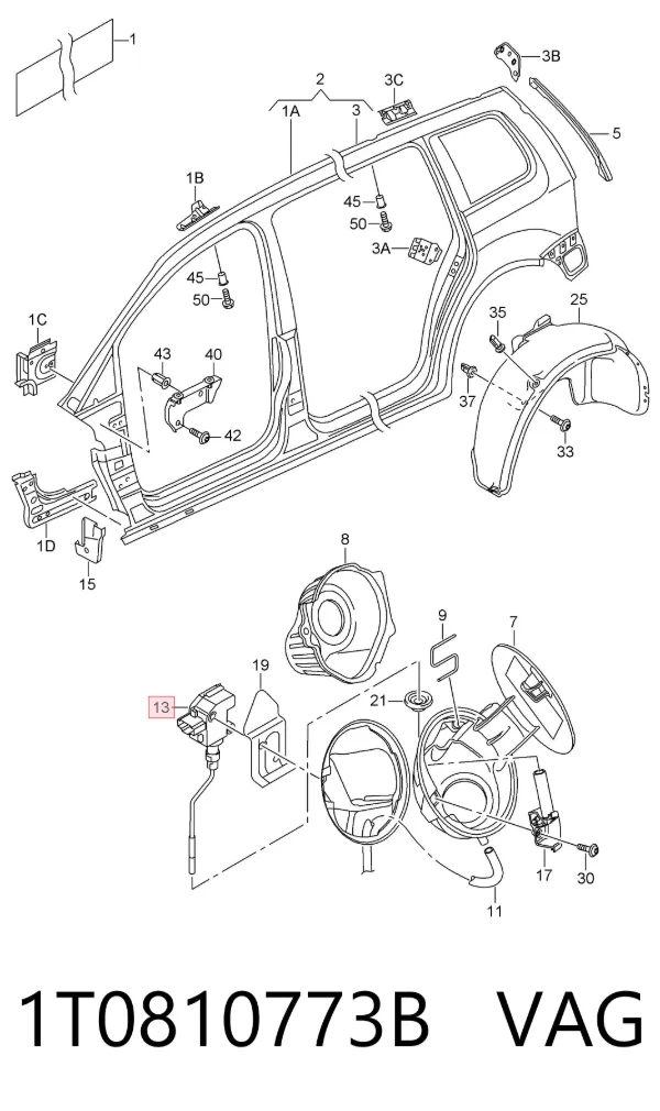 Motor tapa combustible 1T0810773B VAG