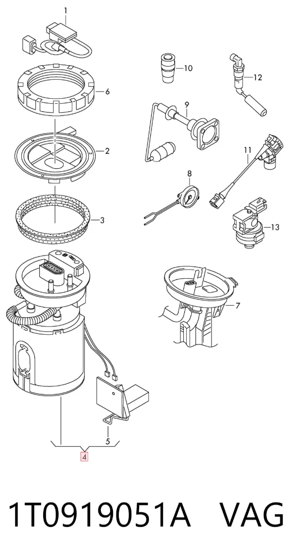 Bomba de gasolina 1T0919051A VAG