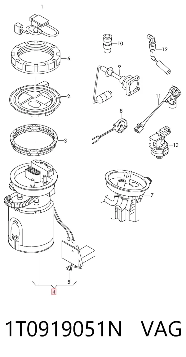 Bomba de gasolina 1T0919051N VAG