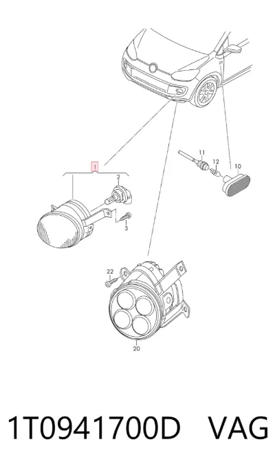 Faro antiniebla derecho VAG 1T0941700D