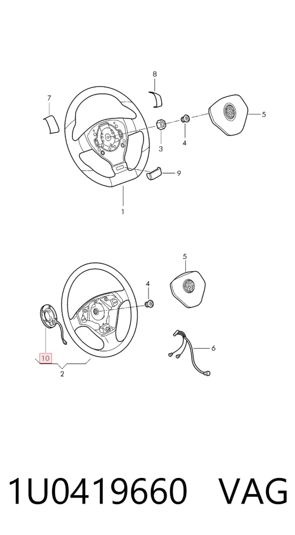 Anillo AIRBAG 1U0419660 VAG
