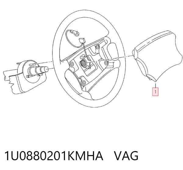 Airbag de volante 1U0880201KMHA VAG