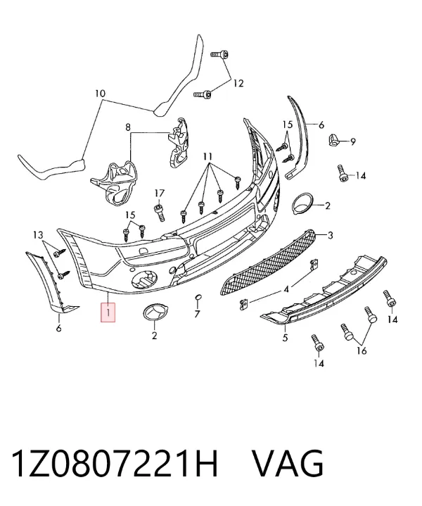 Paragolpes 1Z0807221H VAG