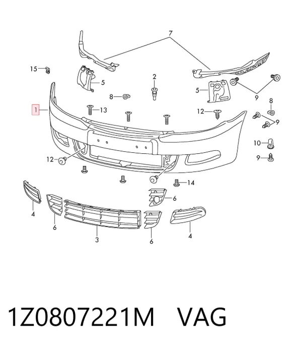 Paragolpes 1Z0807221M VAG