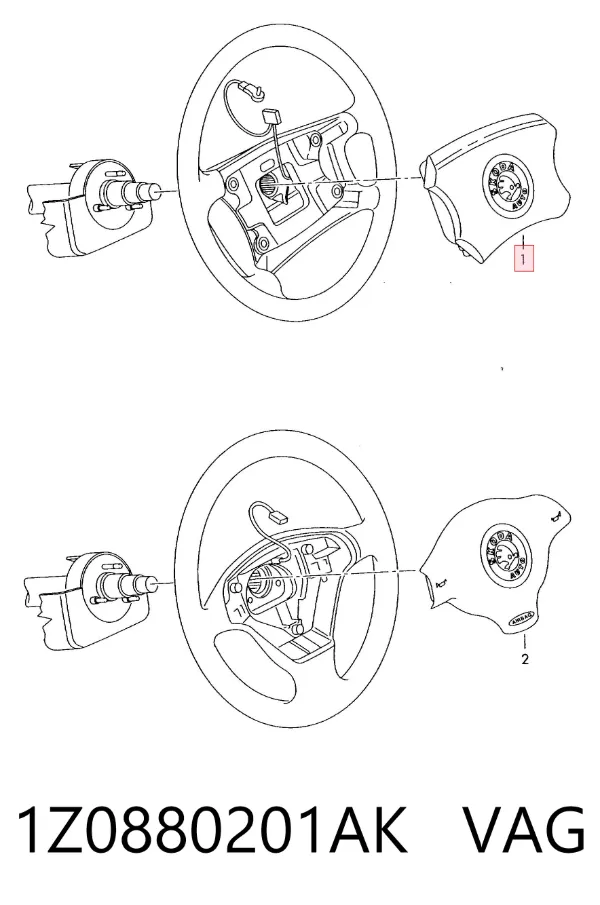 Airbag de volante 1Z0880201AK VAG