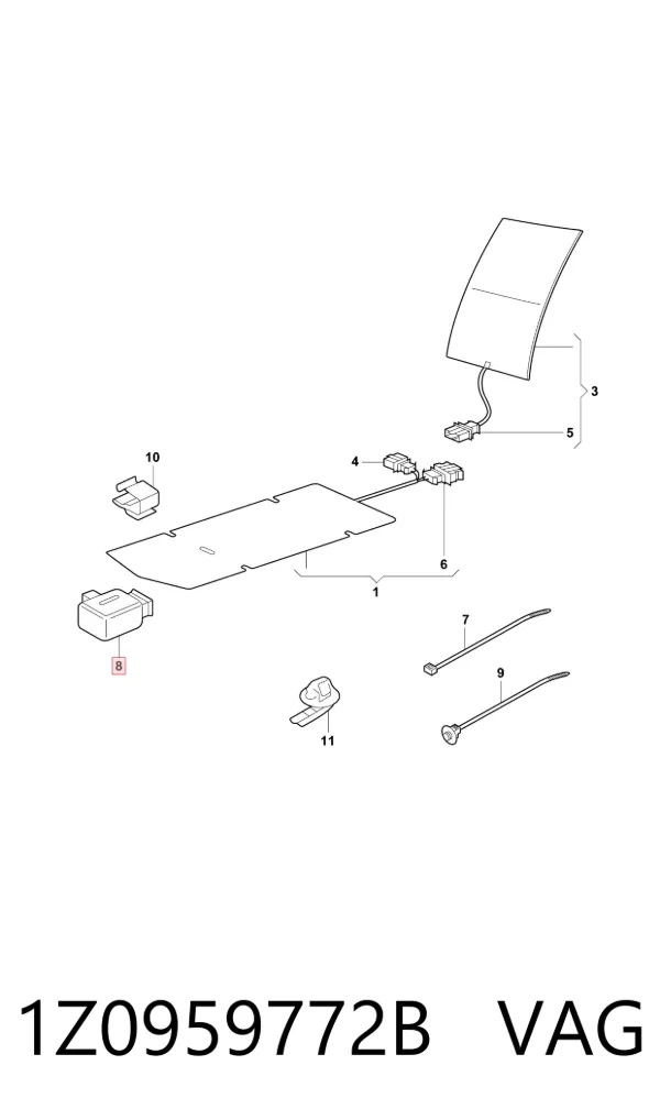 Relé de calefacción de asiento 1Z0959772B VAG
