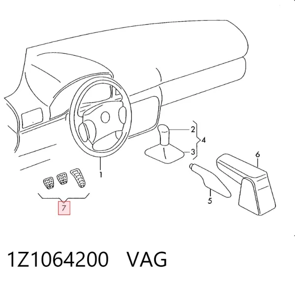 Juego de cubrepedales 1Z1064200 VAG