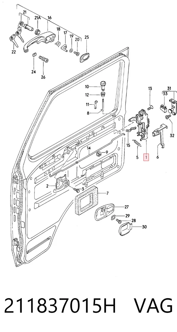 Cerradura 211837015H VAG