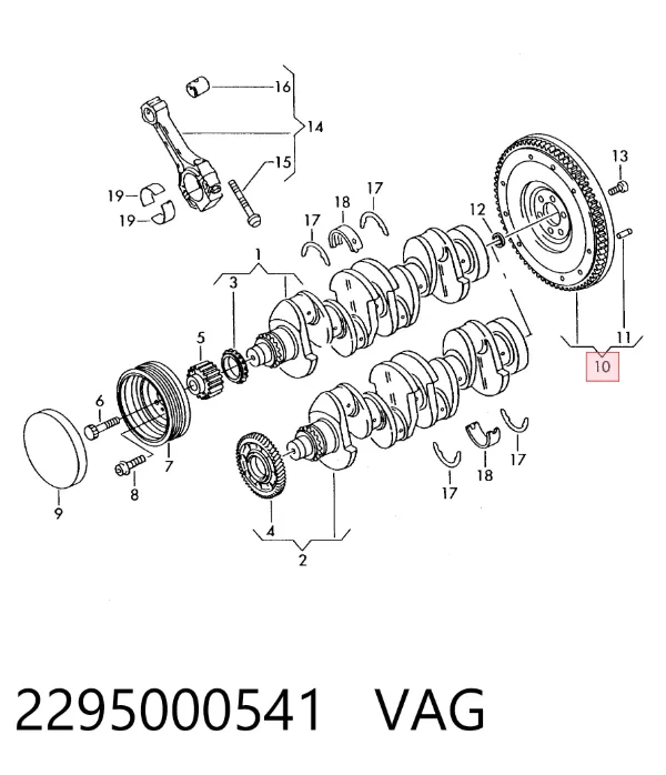 Volante motor 2295000541 VAG