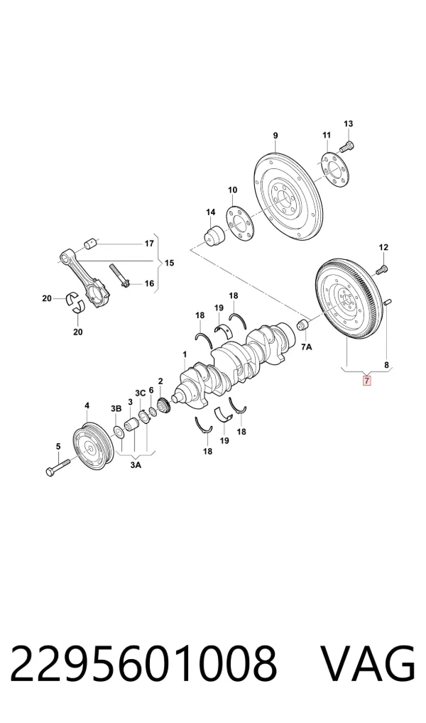 Volante motor 2295601008 VAG